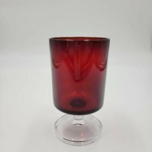 Set of 4 Luminarc Arcoroc Cavalier French Footed Crystal Wine Glasses Ruby Red